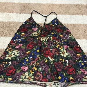 ALICE + OLIVIA Floral Print Silk Sleeveless Blouse